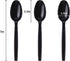 Plastic Spoons Disposable Individually Packaged Spoons Black 7-Inch Commercial Take Away Spoons,Super Hard Mass Heavy Individually Wrapped Spoons 100 PCS