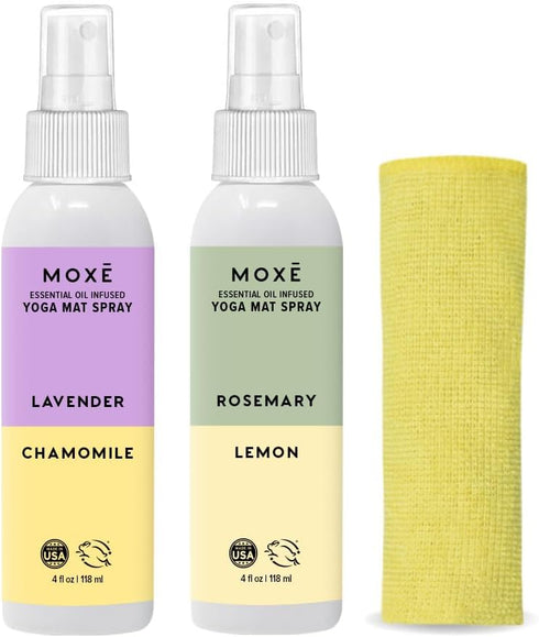 MOXE Yoga Mat Cleaner, 4 Ounces (Lavender Chamomile & Rosemary Lemon)