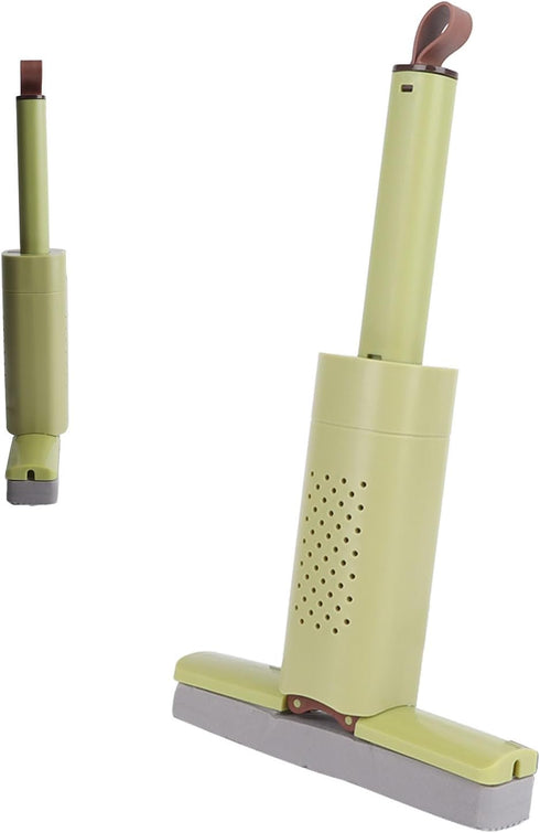 Mini Mop Cleaning Tool, Short Damp Duster, Portable Self Squeeze Mop for Mirrors, Vents, Blinds, and Desk