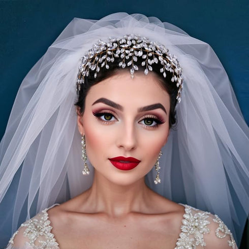 Rhinestone Bridal Headpiece, Crystal Wedding Hair Accessories for Brides and Bridesmaids