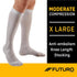 Pack 2 Futuro Anti-Embolism Knee Length Closed Toe Stockings X-Large White Moderate