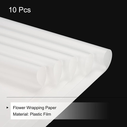 MECCANIXITY 10 Pcs Pure White Flower Wrapping Paper, 22.8"x22.8" Waterproof for DIY Crafts and Gift Packaging