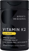 Sports Research Vitamin K2 as MK-7 100mcg with Coconut MCT Oil - 120 Vegan Softgels, Non-GMO, Gluten & Soy Free