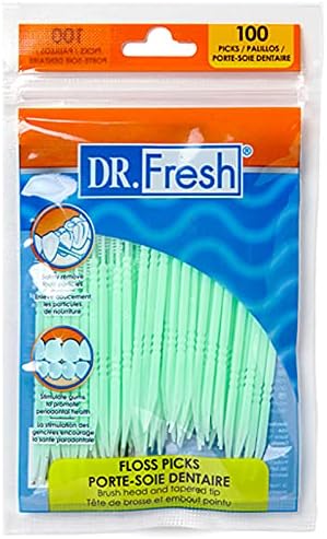 10 pk (100 ct each) Soft Bristle Dental Floss Picks, Interdental Brush, Flexible Deep Clean Toothpicks
