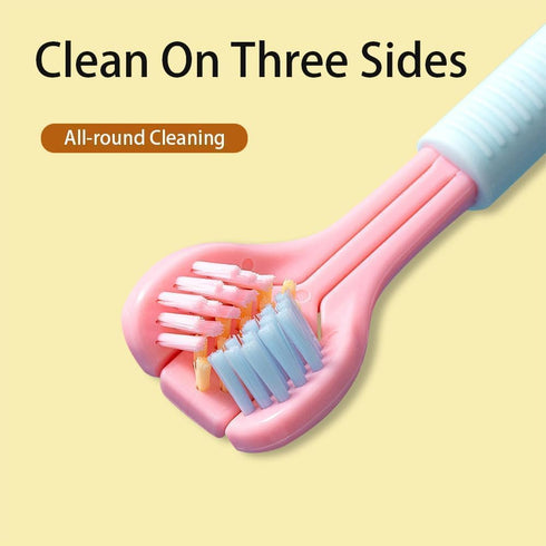 1Pc Three-Sided Soft Hair Toothbrush, Effective Wrap-Around Design for Deep Cleaning Teeth and Gums, Manual