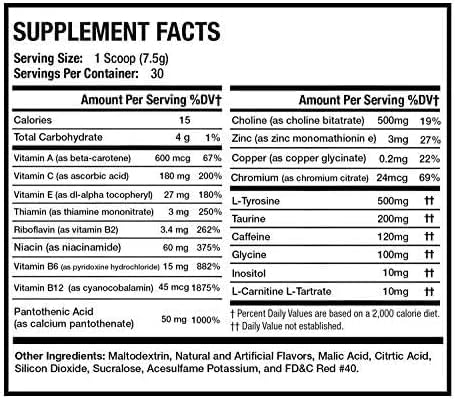 Morning Buzz Energy Drink Powder - Sugar-Free Energy Boost Drink Mix with Antioxidants, 30 Servings
