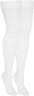 NuVein Medical Compression Stockings, 20-30 mmHg Support, Thigh Length Hose, Open Toe, White, Medium for Women & Men.