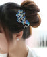 Wedding Bridal Headpiece Rhinestone Hair Comb, Women Peacock Hair Clip Side Comb Hair Accessory (Blue)
