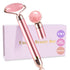 Upgrade 2 in 1 Vibrating Jade Facial Massager Roller, Electric Rose Quartz Eye Face Roller for Anti-Aging and Glowing