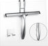 Shower Squeegee for Glass Doors, 10-Inch Sliver Squeegee for Shower Doors, Mirrors, Windows with Hooks