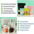200 Pcs Mylar Bags for Food Storage - 7x10 Holographic Stand Up Resealable Bags for Food, Smell Proof, Black