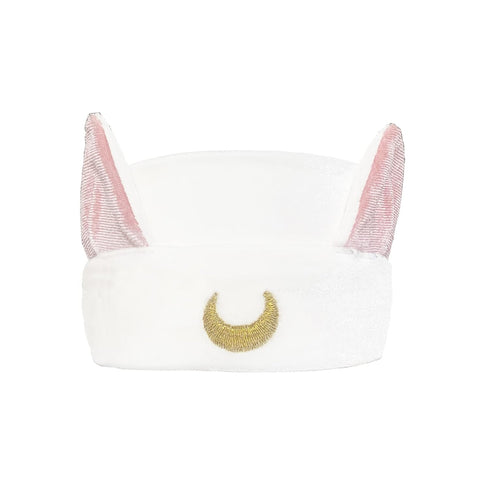 Ziper Usagi Moon Cute Cat Hairband Cosmetic Shower Headband (White)