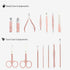 ZIZZON Manicure Set 18 in 1 Professional Pedicure Kit, Nail Scissors Grooming Kit with Leather Travel Case Pink