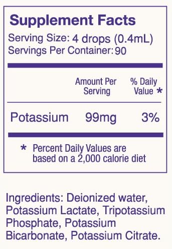 ALKAZONE Liquid Potassium+ - Concentrated Liquid Supplements for Faster Absorption, Tasteless Flavorless, 1.25 Oz, Pack
