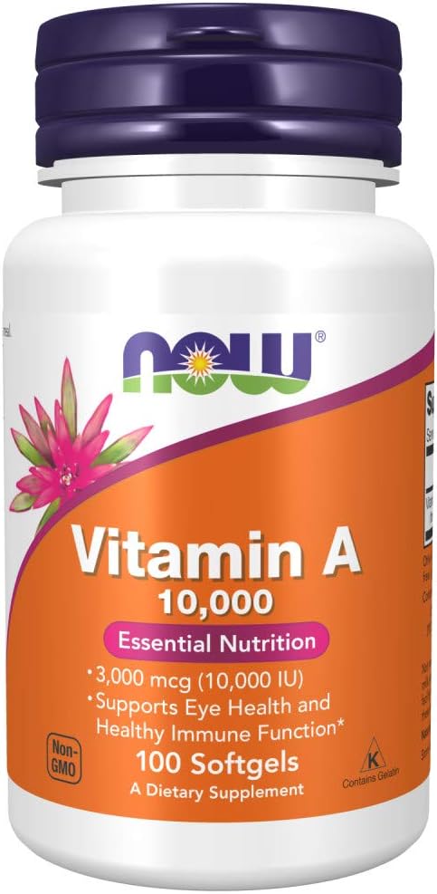 Now Foods Vitamin A 10,000 IU Softgels, 100 Count