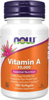 Now Foods Vitamin A 10,000 IU Softgels, 100 Count