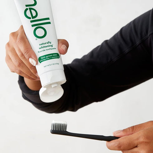 Hello Naturally Whitening Fluoride Toothpaste, Natural Peppermint Flavor and Tea Tree Oil, Peroxide Free, Gluten Free,
