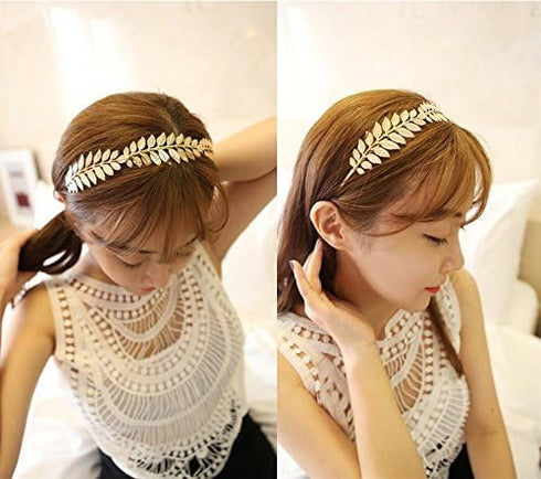 Leaf Branch Bridal Hair Crown Headbands, Gold