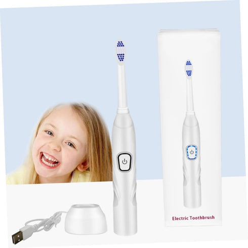 Set S Electric Toothbrush Vibration Toothbrush USB Rechargeable for Home Use White
