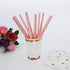 Iridescent Pink Coral Cocktail Paper Straws, Disposable 7.75 Inches, Pack of 100