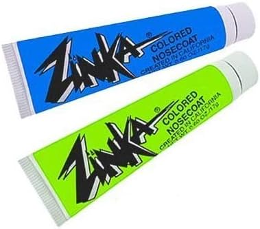Zinka Colored Nosecoat Zinc Oxide Water Resistant 2 Pack Bundle, 0.6 Ounce Tube, Blue Green