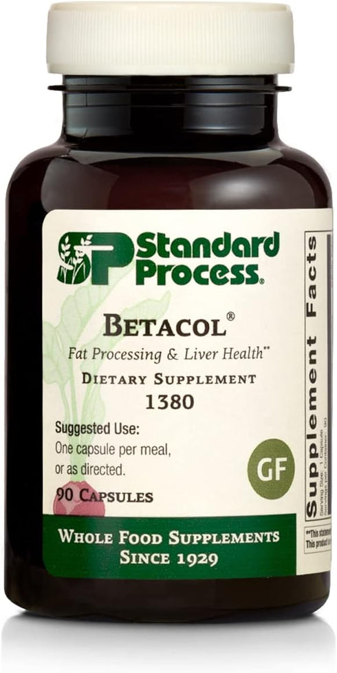 Standard Process Betacol - Liver Support Whole Food Supplement with Niacin, 90 Capsules for Health and Wellness