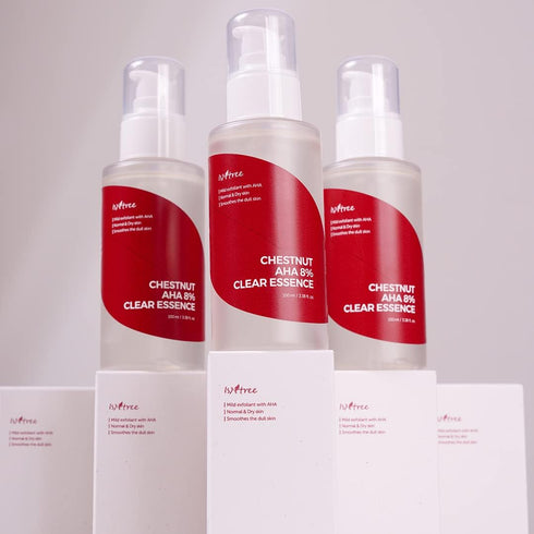 ISNTREE Chestnut AHA 8% Clear Essence 100ml, Chemical Facial Essence for Tightening Pores and Dead Skin Cells