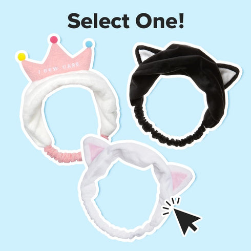 I DEW CARE Face Wash Headband - Black Cat | Adorable Design for Washing & Cleansing, Quick Dry