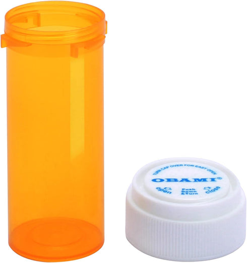 Plastic Empty Pill Bottles with Double Sided Use (Child Resistant & Easy Open) Caps - Medicine Container Pill Cases