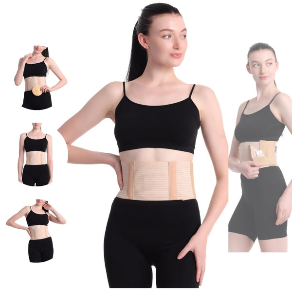 Abdominal Support Belt for Men & Women, Recovery Binder, Compression Belt, Secure Fit, M