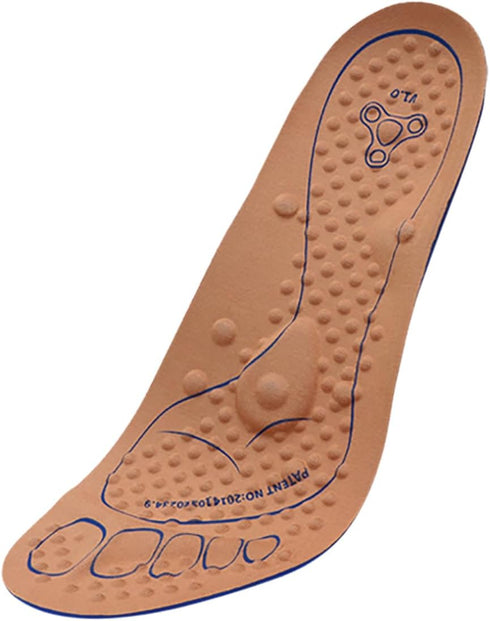 Massaging Insoles for Women Men, Foot Therapy Reflexology Shoe Insoles for Middle-Aged and Elderly (Brown, 10 M US Men)