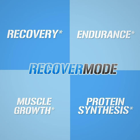 Evlution Nutrition Recover Mode, Complete Post Workout with BCAAs, 30 Serve, Blue Raz