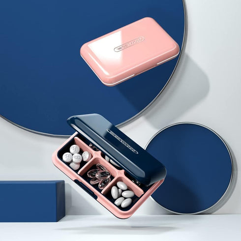 Daily Pill Organizer, Dtouayz Travel Pill Case - Waterproof 6 Compartment Medicine Holder for Vitamins and Supplements