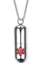 DIB Stainless Steel Medical Alert ID Pill Bottle Pendant Necklace, 20" Free Chain