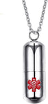 DIB Stainless Steel Medical Alert ID Pill Bottle Pendant Necklace, 20" Free Chain