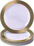 SILVER SPOONS Elegant Disposable Salad Plates - (10 pc) Heavy Duty 9” Fine Plastic Dishes for Parties - Ritz (Gold)