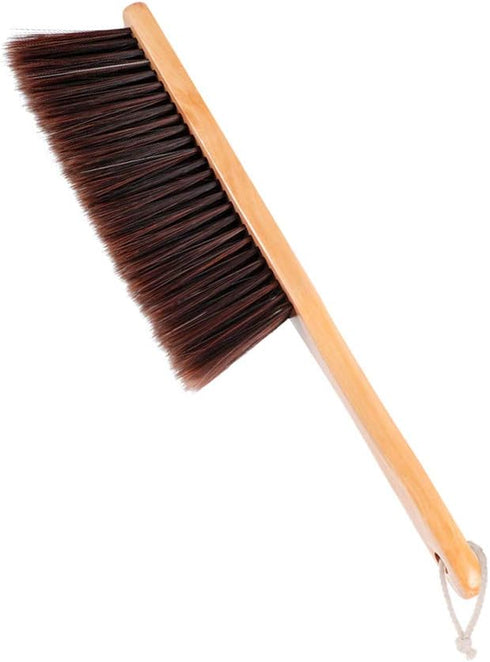 Hand Broom, Dust Brush with Wood Handle, Horse Hair Duster for Counter, Bench, Car, Furniture, Bed, Woodworking Cleaning