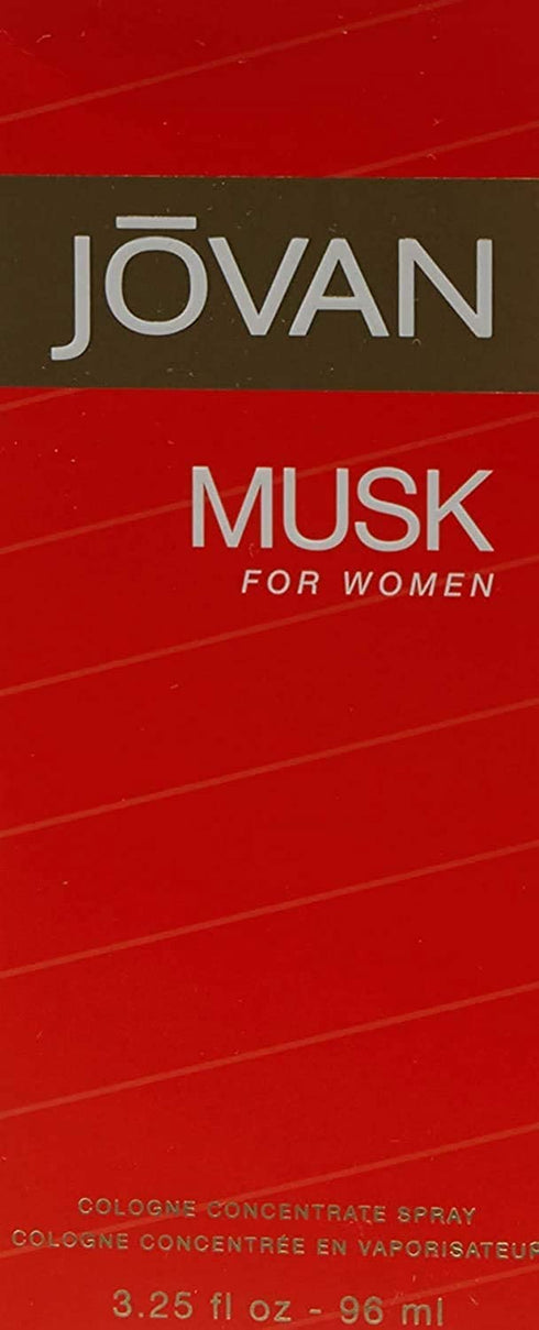 Jovan Musk Eau de Cologne Concentrate Spray - Sexy Vegan Formula for Women - 3.25oz
