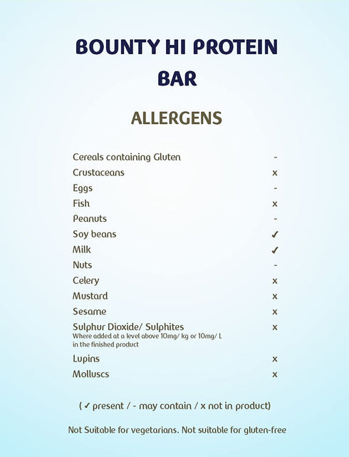 BOUNTY HI-PROTEIN BAR Coconut, 12x52g for Healthy Snacking