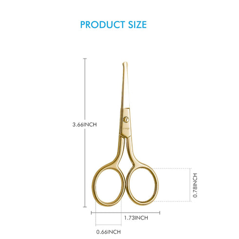 LIVINGO Professional Nose Hair Scissors - Multi-purpose Stainless Steel Rounded Tip Straight Blade, Facial Hair Beard