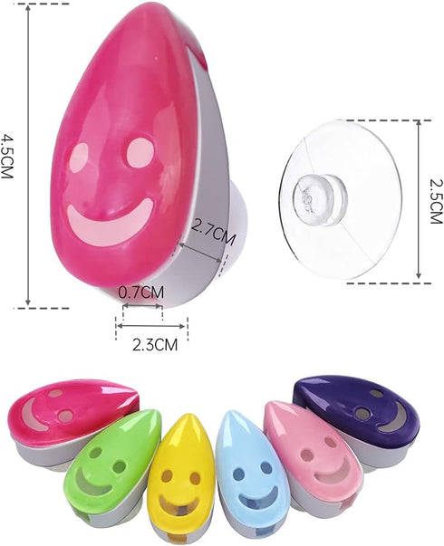 Toothbrush Holder Cover, 6pcs Portable Toothbrush Head Case with Suction Cup, 6 Colors for Family Travel