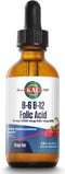 KAL Vitamin B-6 B-12 Folic Acid DropIns, Liquid Vitamin B Supplement Drops, 2oz, 59 Servings, Natural Mixed Berry