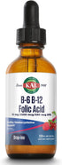 KAL Vitamin B-6 B-12 Folic Acid DropIns, Liquid Vitamin B Supplement Drops, 2oz, 59 Servings, Natural Mixed Berry