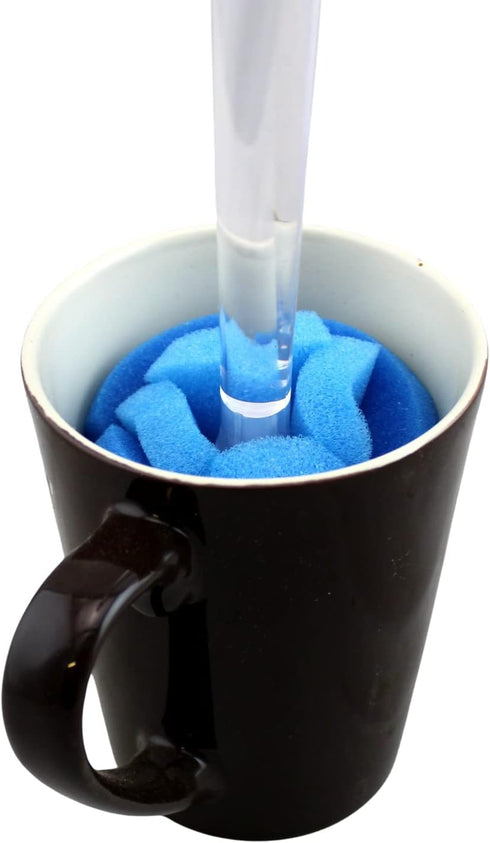 Soft Touch Kitchen Glassware Multi-Purpose Sponge Puff Dish Brush with Ergonomic Handle (11.5")