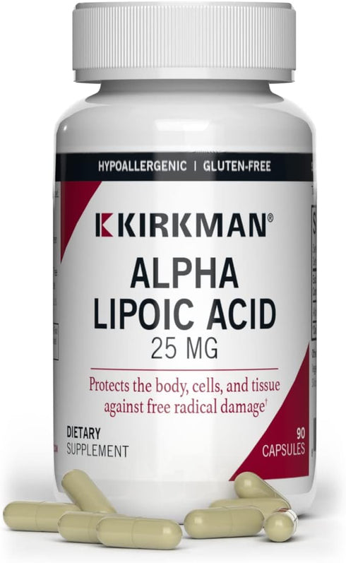 Kirkman Alpha Lipoic Acid 50 mg | 90 Capsules | Potent Antioxidant Protects Against Harmful Radicals