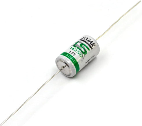 (2-Pack) 3.6V LS14250 1/2AA Lithium Thionyl Chloride Battery with Axial Terminals, Replacement for SAFT LS14250, ER14250 Li-SOCi2