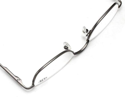KoKoBin Upgraded Translucent Reading Glasses, 3 Pairs Half-Frame Metal Readers for Men and Women, Red, Brown, Gunmetal