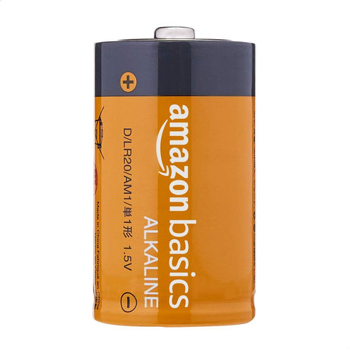 Amazon Basics 4-Pack D Cell Alkaline Everyday Batteries, 1.5 Volt, 5-Year Shelf Life