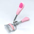 Stainless Steel Eyelash Curler with Comb, Pain-Free for All Eye Shapes, 5 Silicone Refill Pads, Light Pink