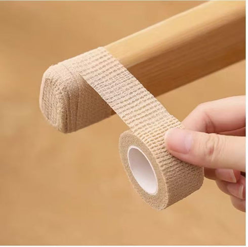 JIAKAI 6pc-1 Inch Wide Skin Colour Elastic Self- Adhesive Bandage Finger Tape,Wrap Bandages, for Wrist and Ankle